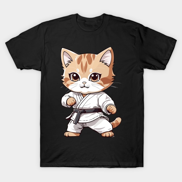 Cute Cat Taekwondo T-Shirt by neargads